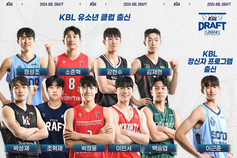 본문 이미지 - KBL 유소년 클럽 출신 9명, 2024 신인 드래프트 선발. (KBL 제공) 