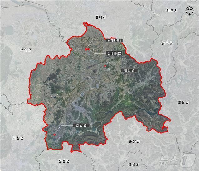 본문 이미지 - 정읍시가 공업지역의 효율적 관리와 발전을 위해 시민과 전문가 의견을 듣는 공청회를 개최한다. 정읍 도시공업지역 지도(정읍시  제공)2024.11.19/뉴스1