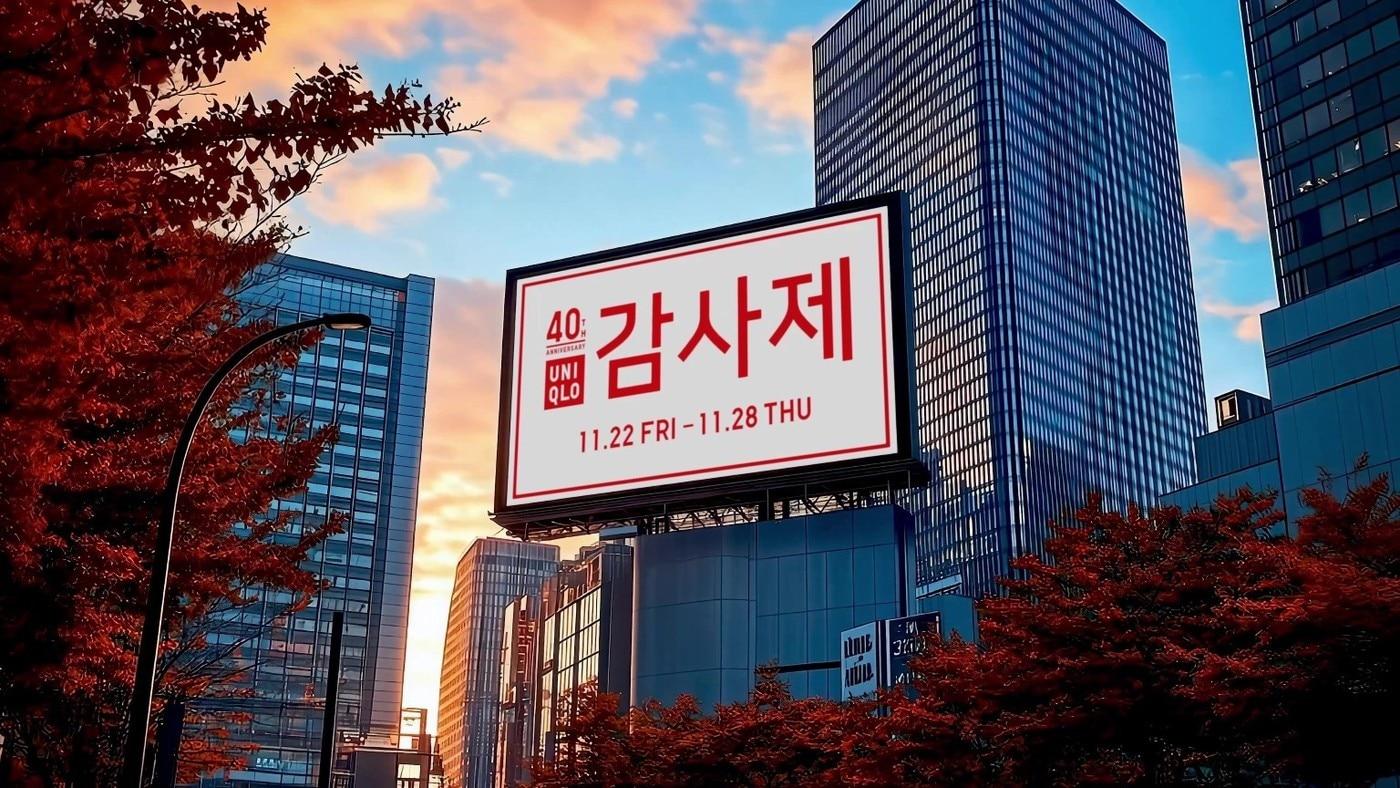 유니클로(UNIQLO)가 브랜드 출범 40주년을 기념한 겨울 감사제를 11월 22일부터 28일까지 전국 유니클로 매장 및 온라인 스토어를 통해 진행한다.(유니클로제공)