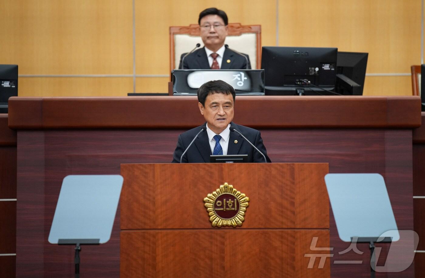 본문 이미지 - 20일 김희수 전북자치도의원이 정례회 제2차 본회의에서 5분 발언을 하고 있다.(의회제공)2024.11.20/뉴스1