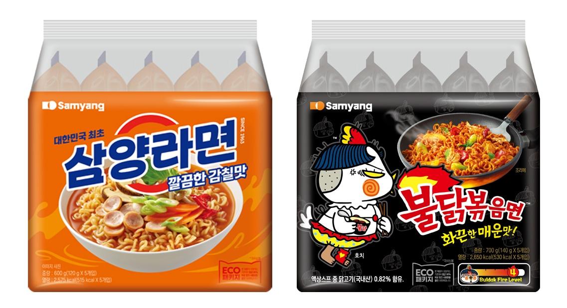 본문 이미지 - 삼양식품이 리뉴얼한 친환경 패키지(삼양식품 제공).