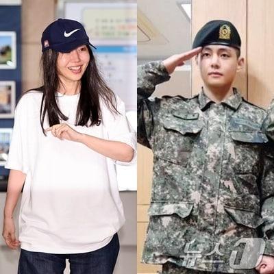 본문 이미지 - 민희진(왼쪽), 뷔 / 뉴스1