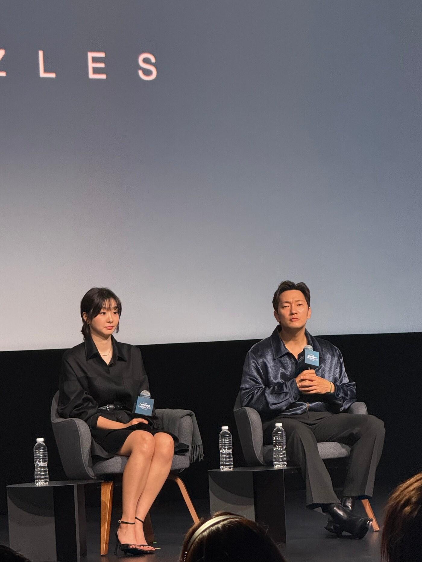 본문 이미지 - '나인퍼즐' 배우 김다미, 손석구 / 21일 싱가포르 마리나베이샌즈에서 열린 '디즈니 콘텐츠 쇼케이스 2024'(Disney Content Showcase 2024)