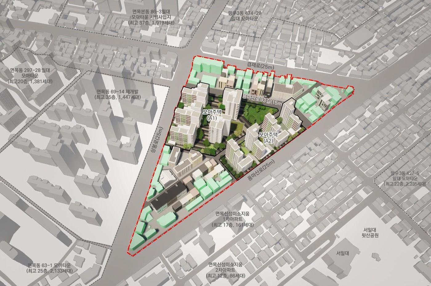 본문 이미지 - 중랑구 면목동 모아타운 조감도(서울시 제공).