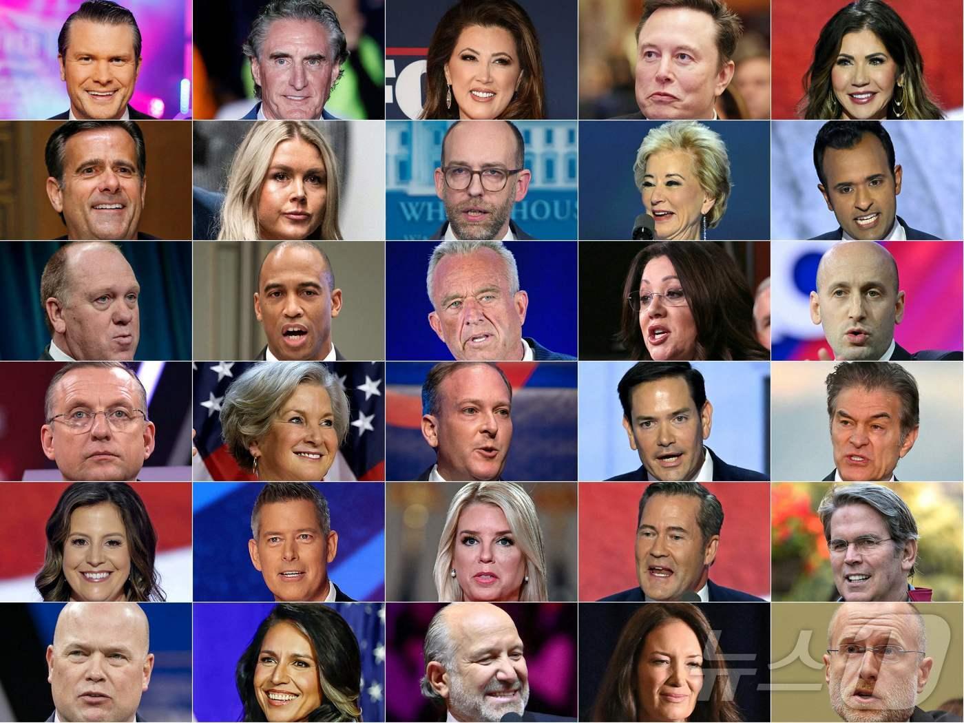 본문 이미지 - 도널드 트럼프 미국 대통령 당선인의 내각 구성원 후보자거나 지명자인 사람들. ⓒ AFP=뉴스1