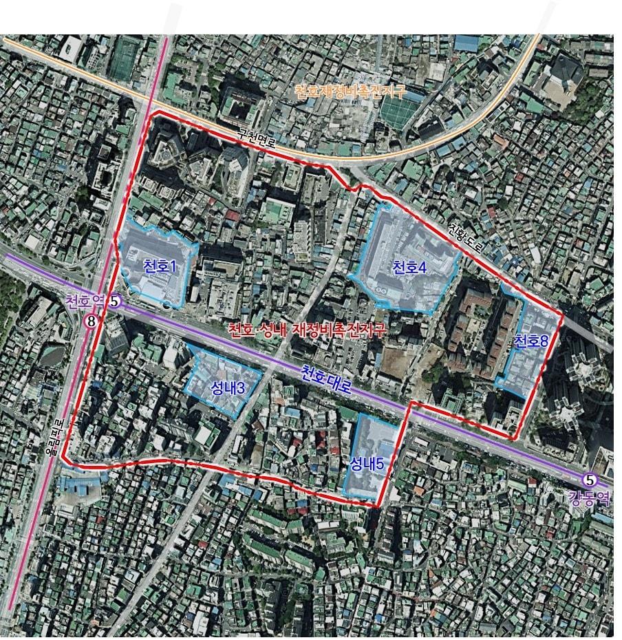 본문 이미지 - 성내5구역 위치도(서울시 제공).