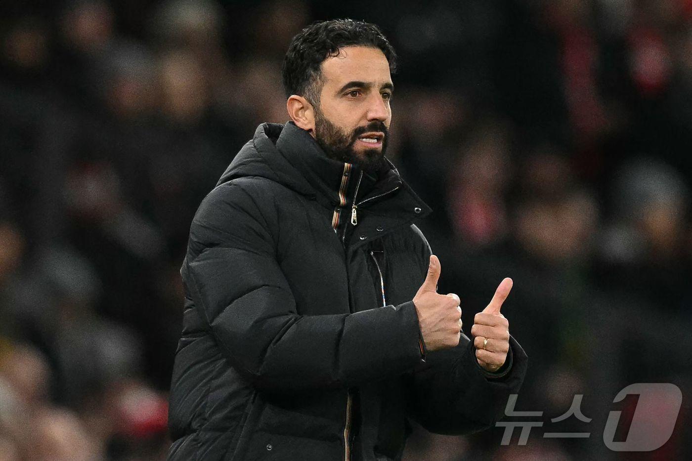 후벵 아모림 감독(사진)이 이끄는 맨유가 29일(한국시간) 열린 2024-25 UEFA 유로파리그 보되 글림트전에서 3-2로 이겼다. ⓒ AFP=뉴스1