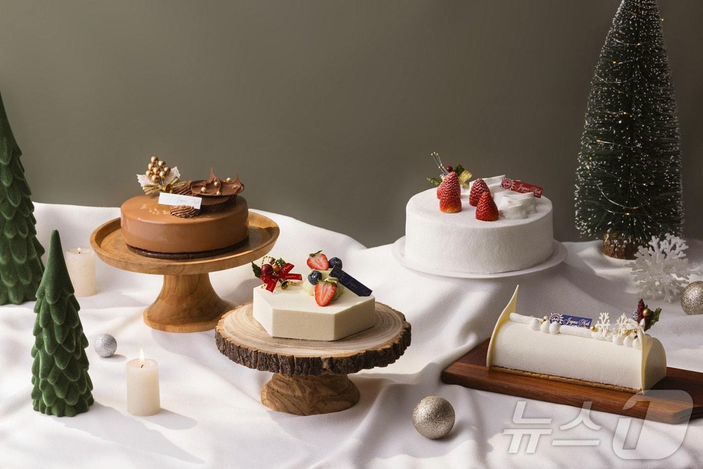 반얀트리클럽앤스파서울이 선보인 크리스마스 케이크 4종.(반얀트리클럽앤스파서울 제공)