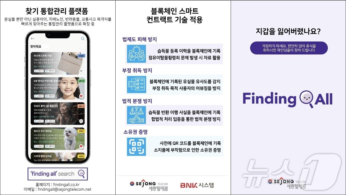 본문 이미지 - 유실물 찾기 서비스 파인딩올 안내 포스터.(부산시 제공)