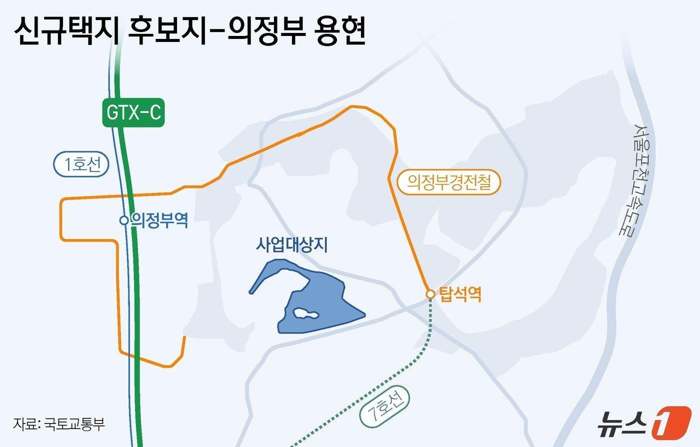 본문 이미지 - 의정부 용현지구(7000가구·81만㎡·24만평).