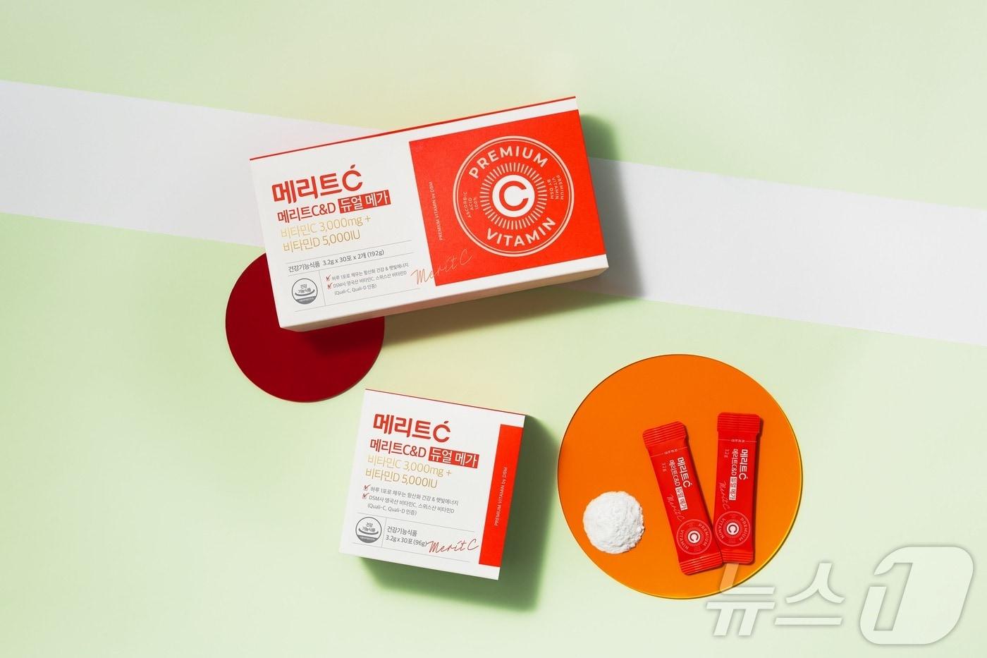  휴온스 고함량 제품 '메리트C 메리트C&D 듀얼메가'.(휴온스 제공)/뉴스1 ⓒ News1 