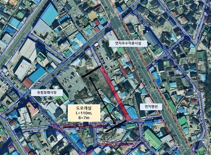 본문 이미지 -  정읍시가 시민의 안전하고 쾌적한 생활환경을 조성하기 위해 연지동 연지맨션 옆 소방도로 개설했다.(정읍시 제공)2024.11.7/뉴스1