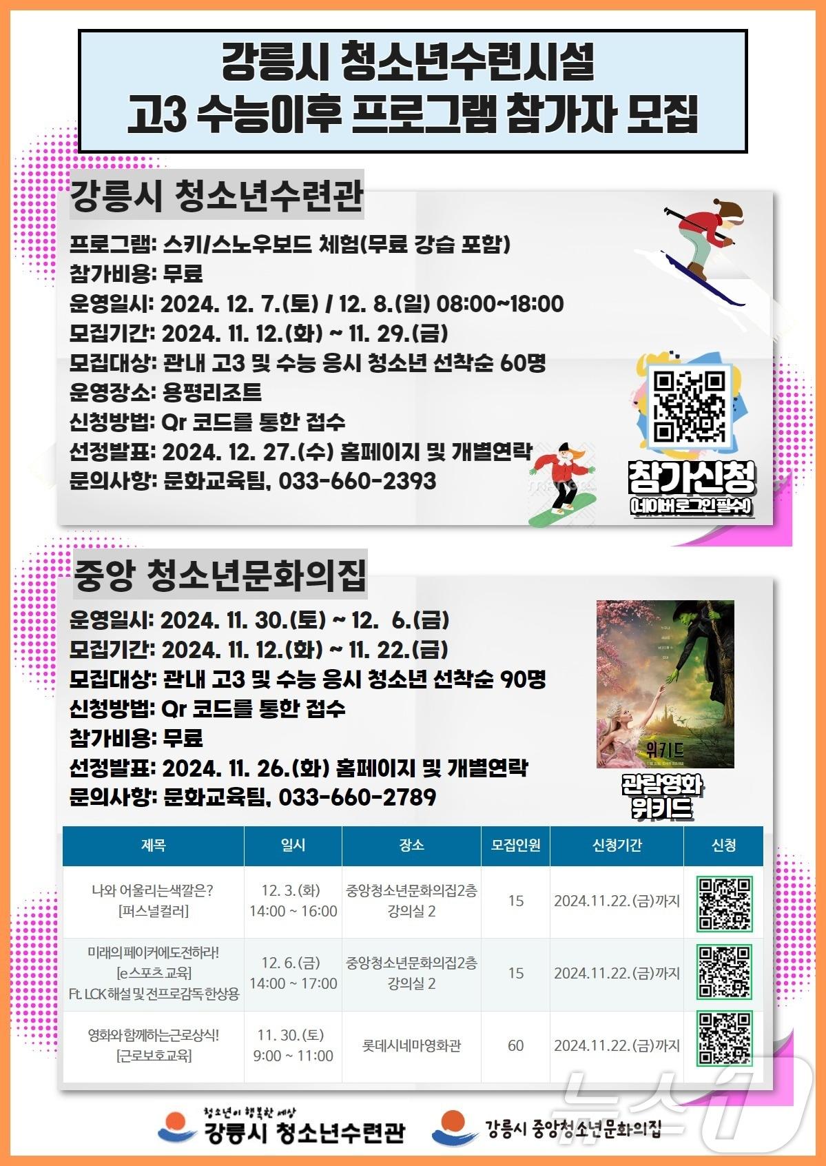본문 이미지 - 강릉시 수험생 위한 체험 프로그램 마련.(강릉시 제공) 2024.11.8/뉴스1