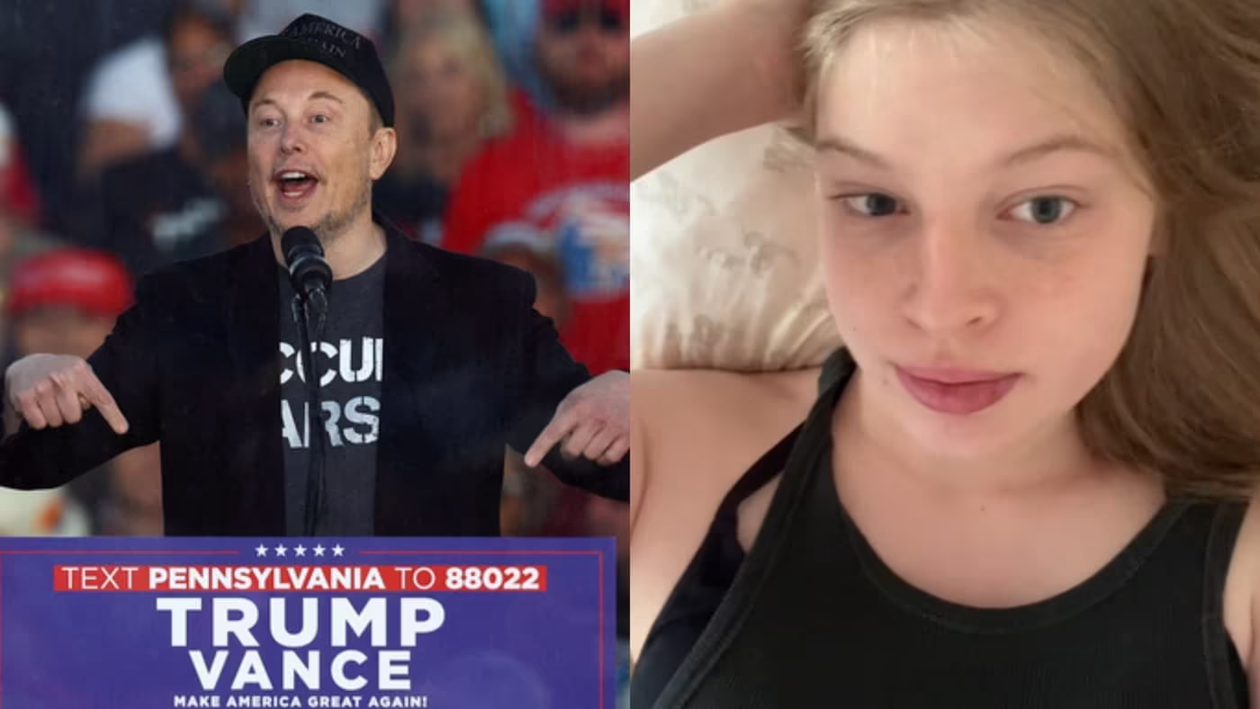 일론 머스크 테슬라 최고경영자(CEO)와 그의 딸 비비언 윌슨. <출처=비비언 윌슨 틱톡 갈무리>