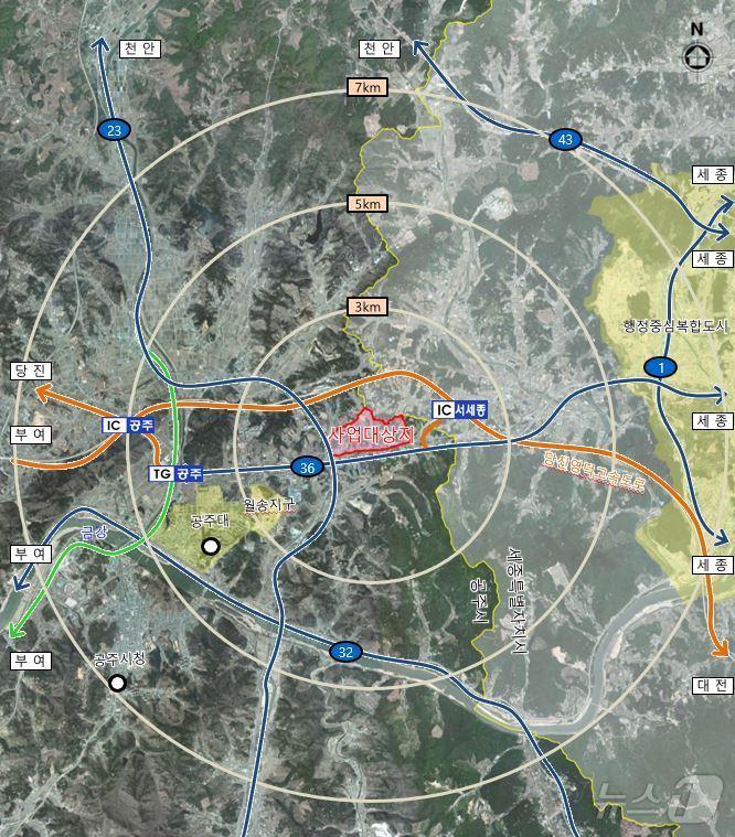 본문 이미지 -  송선·동현 신도시 개발 지구.  / 뉴스1