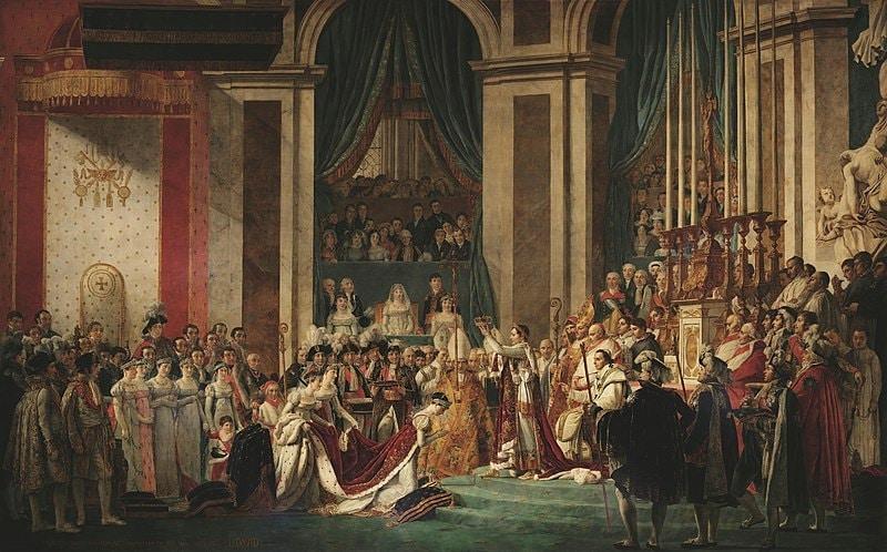 본문 이미지 - 나폴레옹 1세 황제 대관식. (출처: Google Arts Project. Jacques Louis David, 회화(1805), Wikimedia Commons, Public domain)