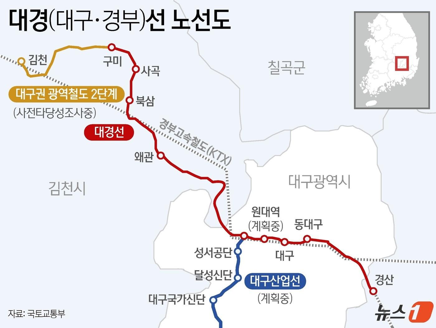 본문 이미지 - 국토교통부는 오는 13일 오전 서대구역 광장에서 대경선 개통식을 개최하고 14일부터 정식 운행한다고 12일 밝혔다. ⓒ News1 윤주희 디자이너