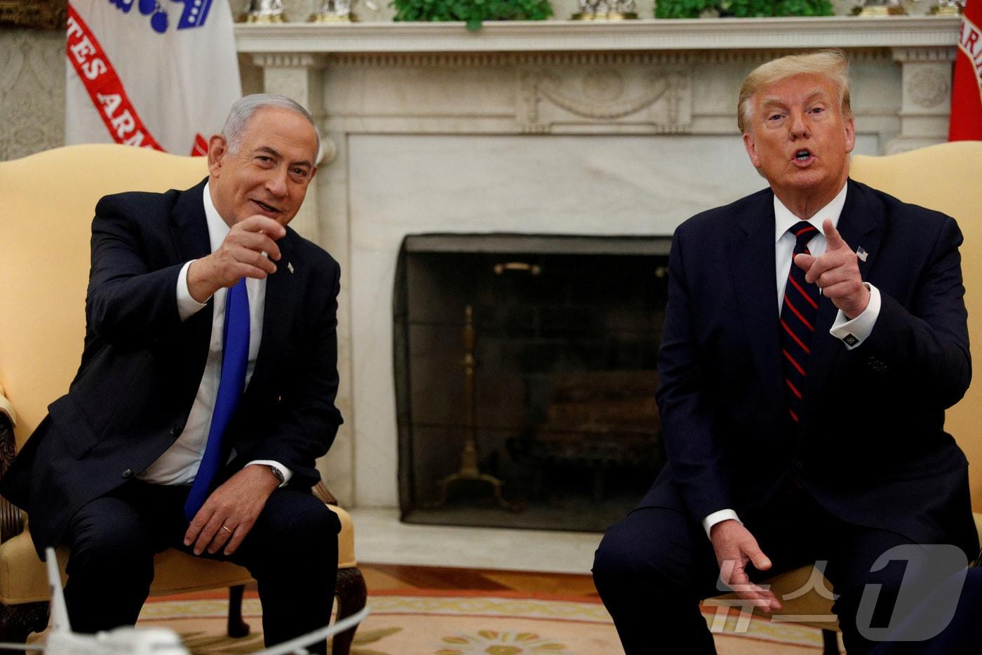 도널드 트럼프 미국 대통령과 베냐민 네타냐후 이스라엘 총리. ⓒ 로이터=뉴스1 ⓒ News1 권진영 기자