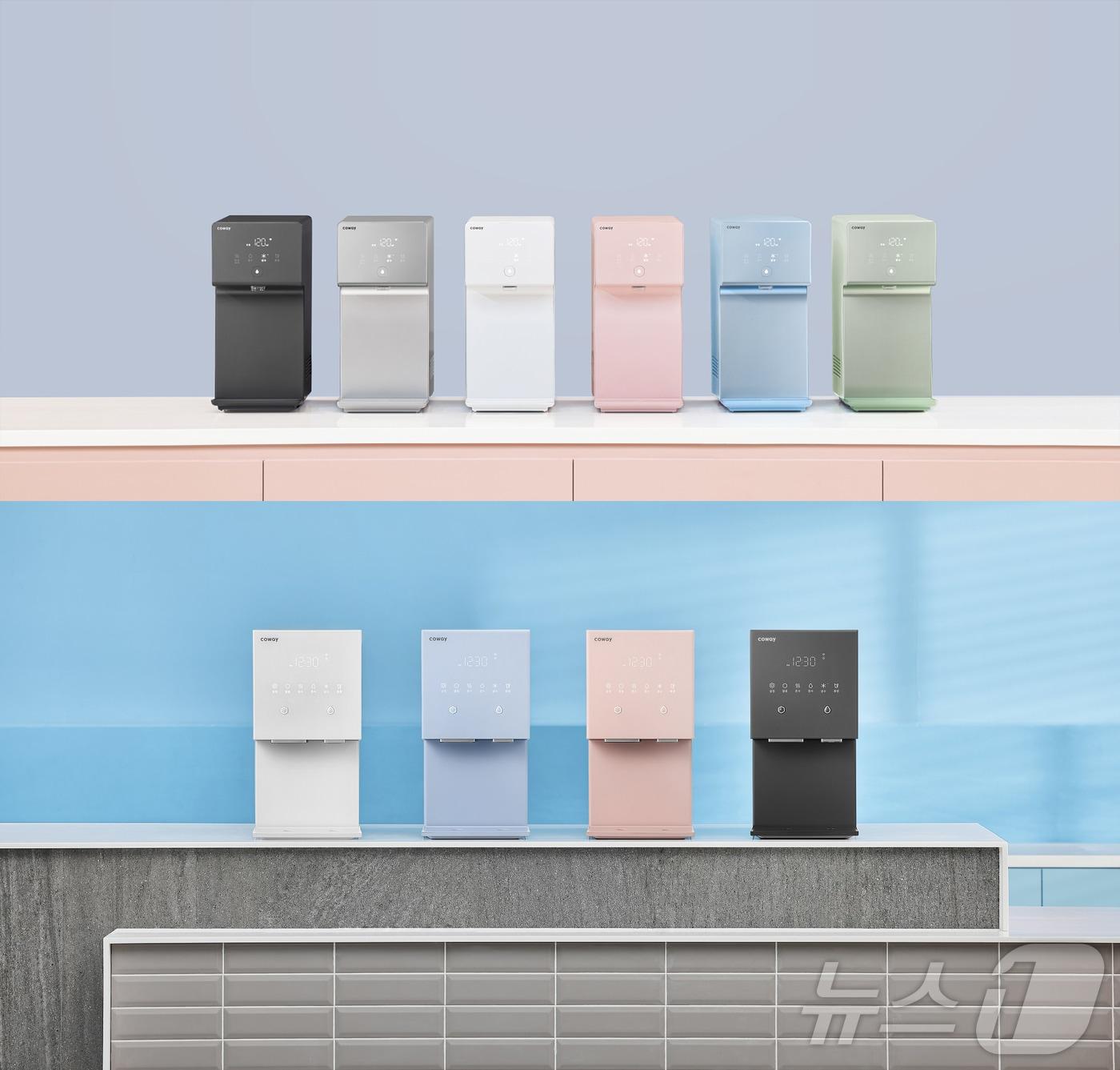 본문 이미지 - 코웨이 아이콘 정수기2(위)와 아이콘 얼음정수기.(코웨이 제공)