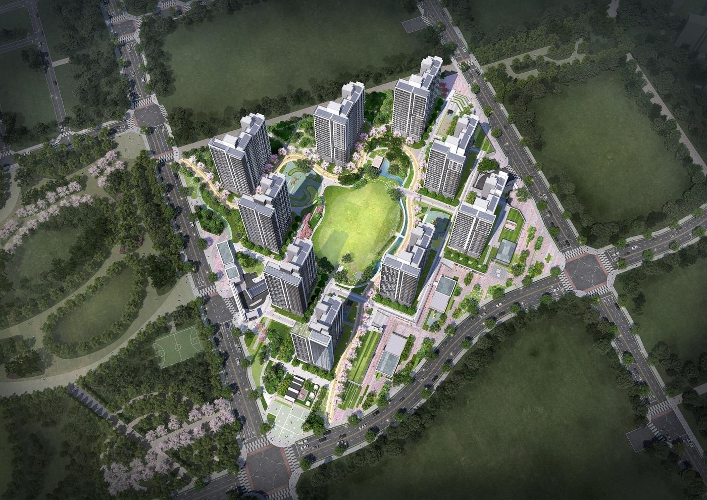 평택 고덕국제화계획지구 P-2구역, Abc-25블럭 조감도.(한양 제공)