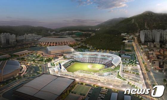 본문 이미지 - 부산 사직야구장 조감도.(부산시청 제공)