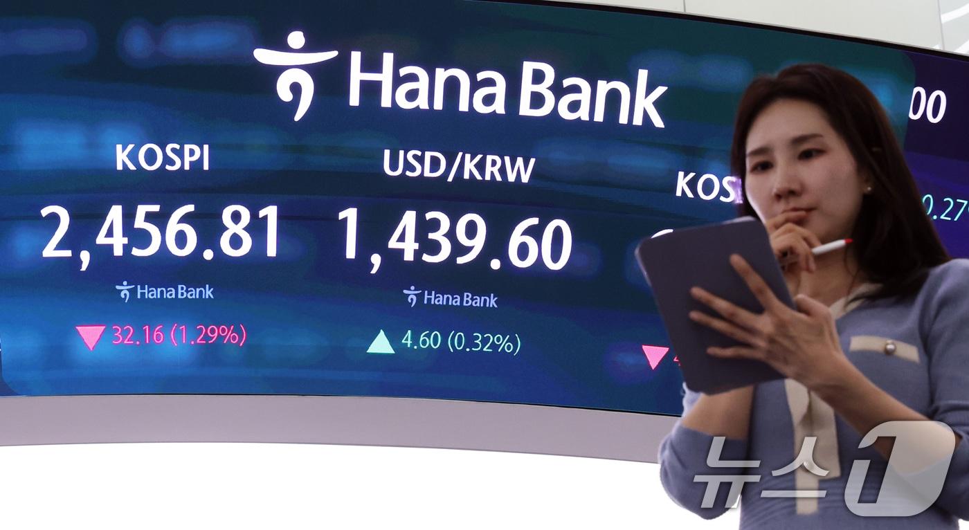 본문 이미지 - 서울 중구 하나은행 본점 딜링룸/뉴스1 ⓒ News1 황기선 기자