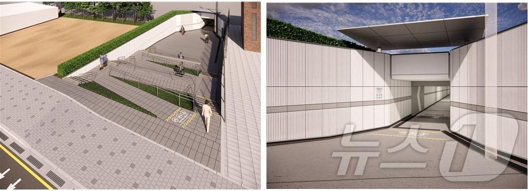 본문 이미지 - 수색동과 상암동을 연결하는 일명 &#39;토끼굴&#39;에 유니버설 디자인이 적용된 모습.&#40;서울시 제공&#41; 