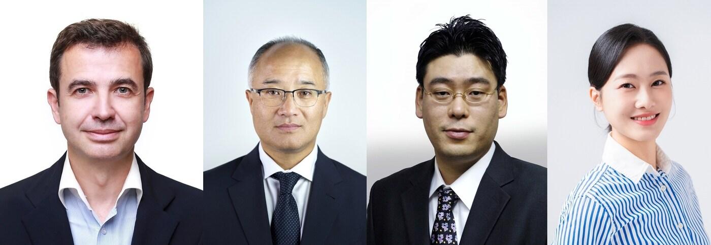 본문 이미지 - 한국자동차기자협회는 19일 2024 자동차인 시상식을 개최했다. 사진 왼쪽부터 수상자인 스테판 드블레즈 르노코리아 사장,  한상윤 BMW 그룹 코리아 사장, 황관식 현대자동차·기아 상무, 문지희 웰컴어소씨에이츠 부장.(자동차기자협회 제공)