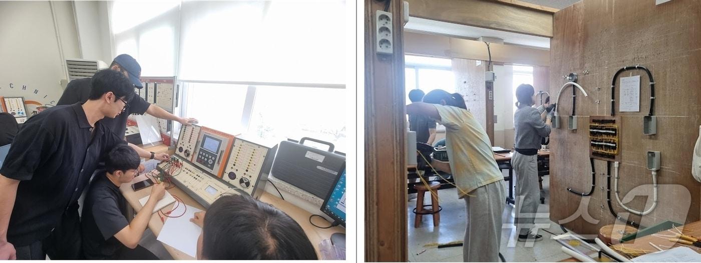 한국폴리텍대학 청주캠퍼스 전기에너지 하이테크 과정 실습 모습.(청주폴리텍대 제공)/뉴스1