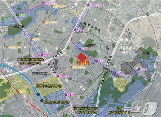 본문 이미지 - 송파 창의혁신 공공주택 건설사업 위치도 (서울시 제공)