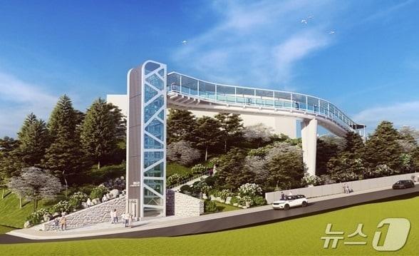 본문 이미지 - 영동군청사 옥외 엘리베이터 조감도(영동군 제공) /뉴스1 