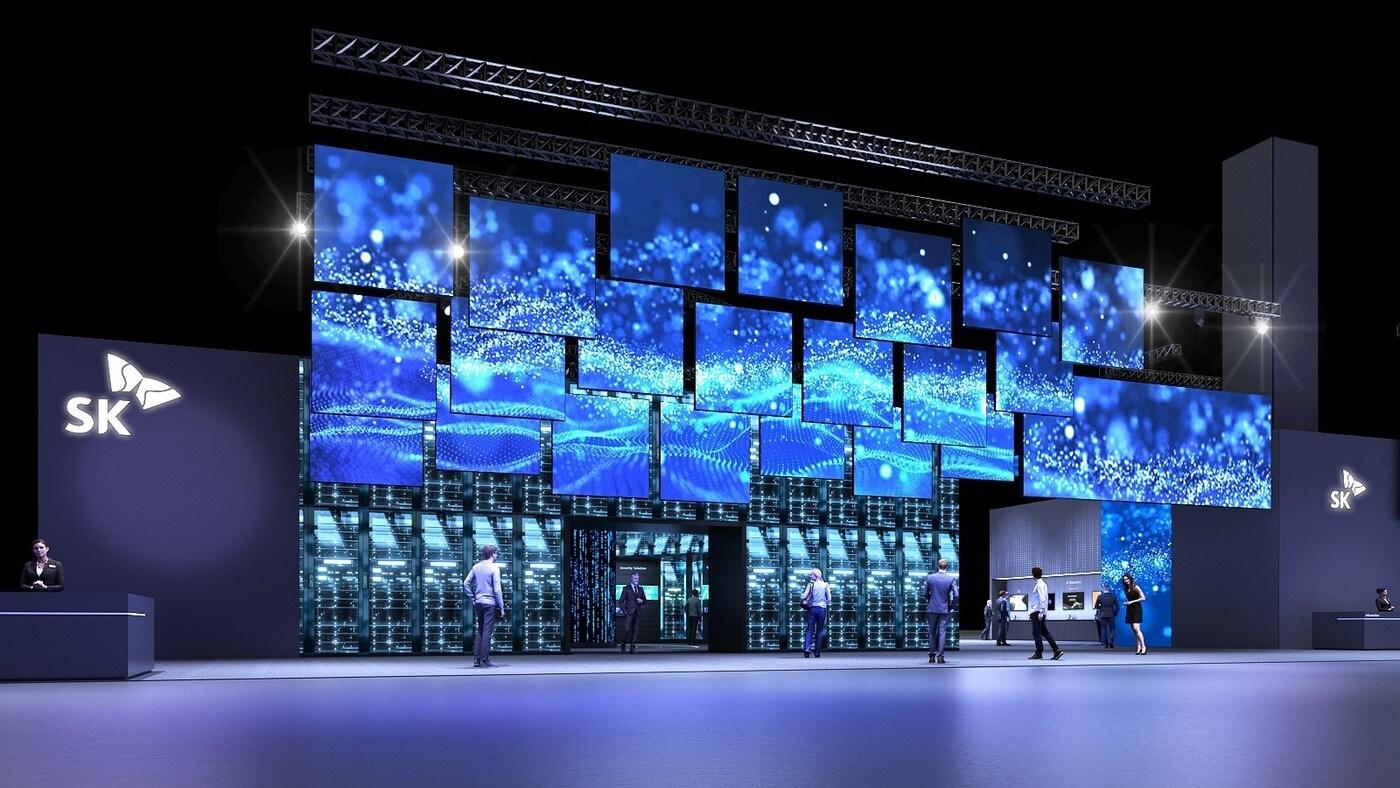 본문 이미지 - CES2025 SK그룹 전시관의 입구인 '혁신의 문(Innovation Gate)'의 조감도. (SK텔레콤 제공)