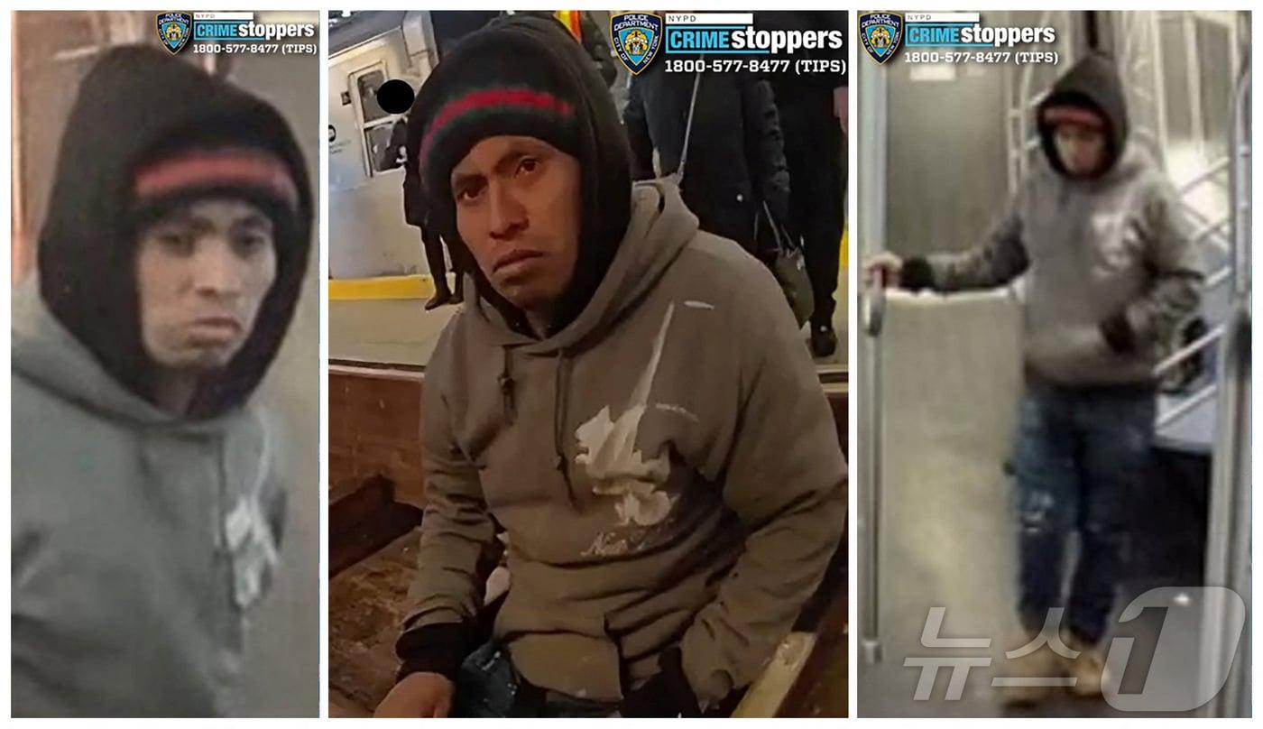 뉴욕경찰국(NYPD)이 지하철 차량 내에서 한 남성이 여성에게 불을 붙여 살해한 사건과 관련해 용의자를 체포했다. 24.12.22 ⓒ 로이터=뉴스1 ⓒ News1 김예슬 기자