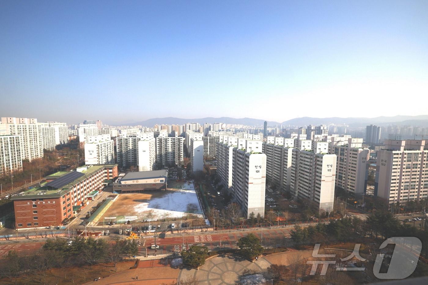 용인 수지 한성 아파트 전경.(용인시 제공)