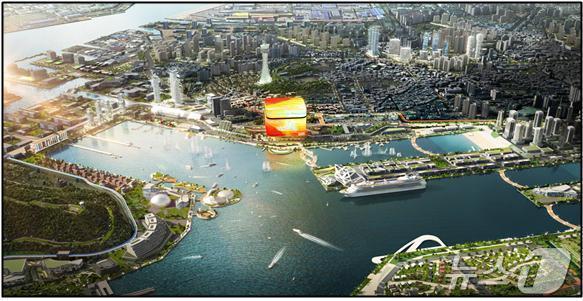 본문 이미지 - 인천항 내항 1·8부두 재개발사업 조감도(해양수산부 제공)