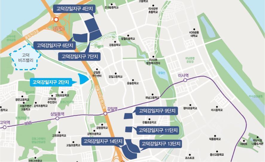 본문 이미지 - 고덕강일지구 위치도(SH공사).