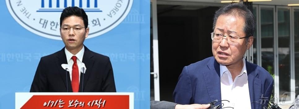 본문 이미지 -  박정훈 국민의힘 의원과 홍준표 대구시장. ⓒ 뉴스1