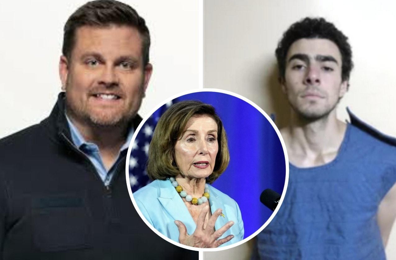 본문 이미지 - (왼쪽부터) 브라이언 톰슨 유나이티드 헬스케어 최고경영자(CEO), 낸시 펠로시 전 하원의장, 루이지 만조니 톰슨 총격범. (사진은 X(옛 트위터) 게시물 갈무리)