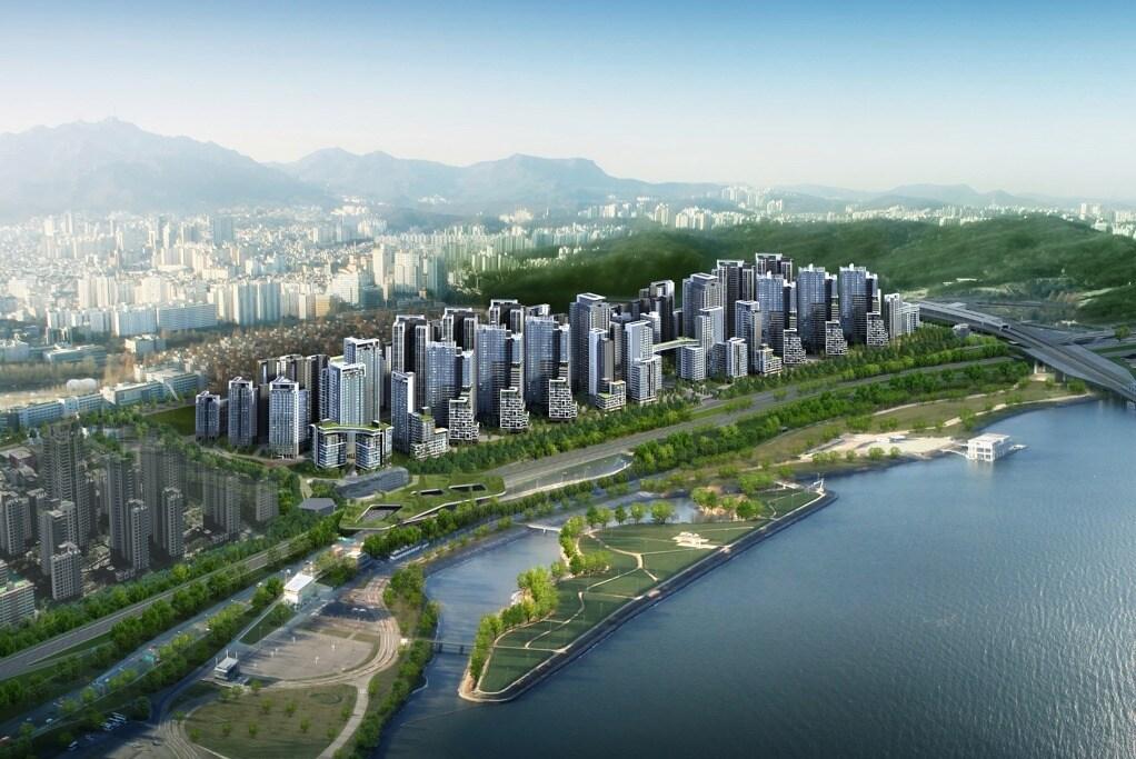 본문 이미지 - 반포주공1단지 덮개공원 조감도(서울시 제공).