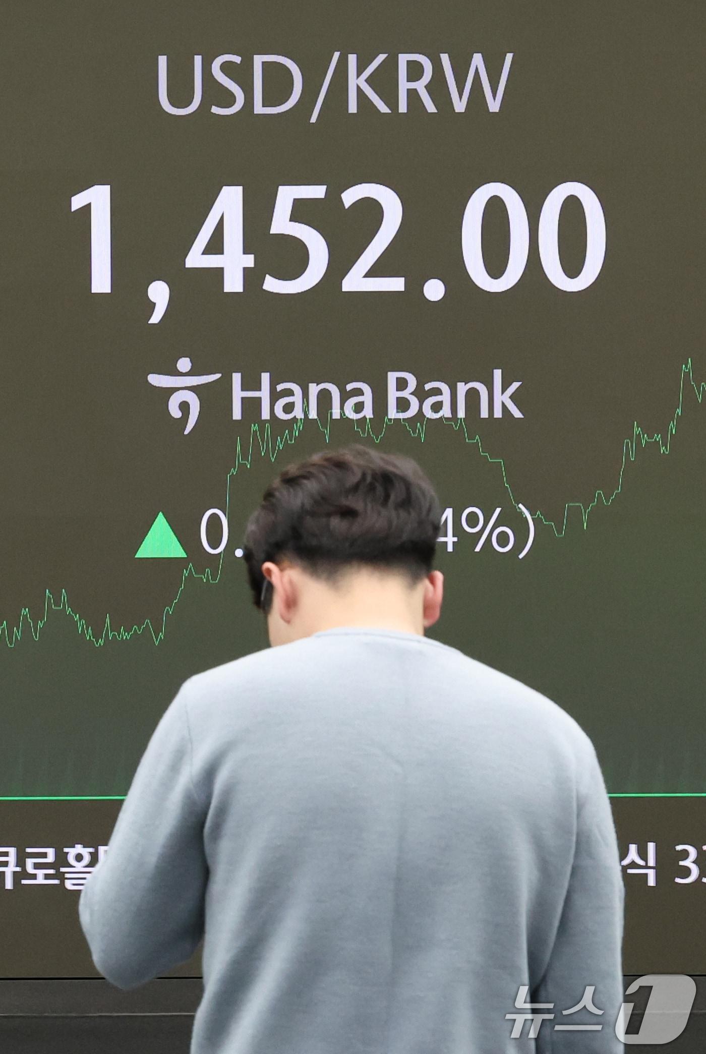 강달러·위안화 약세…환율 나흘째 1450원 웃돌아 - 뉴스1