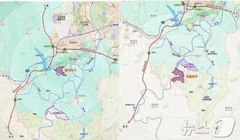 본문 이미지 - 산업단지가 들어서는 대전 봉곡지구와 오동지구 위치도.(대전도시공사 제공)/뉴스1 