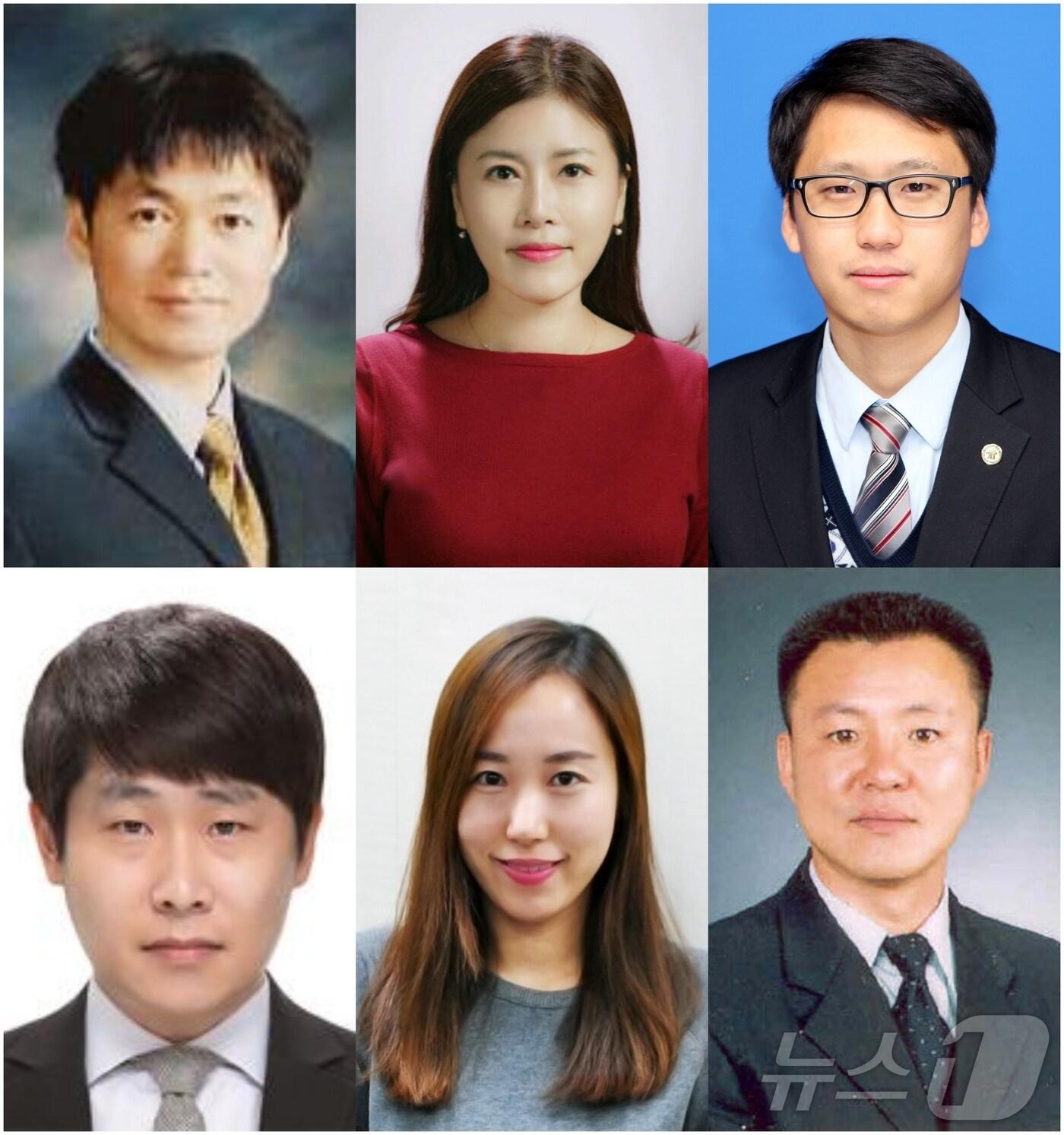 본문 이미지 - 충북교육청 2024년 하반기 적극행정 우수공무원. 왼쪽 위부터 시계방향으로 최우수 정승길, 우수 김유나, 우수 임동우, 장려 이지훈, 장려 이정은, 장려 김광소.(충북교육청 제공)/뉴스1