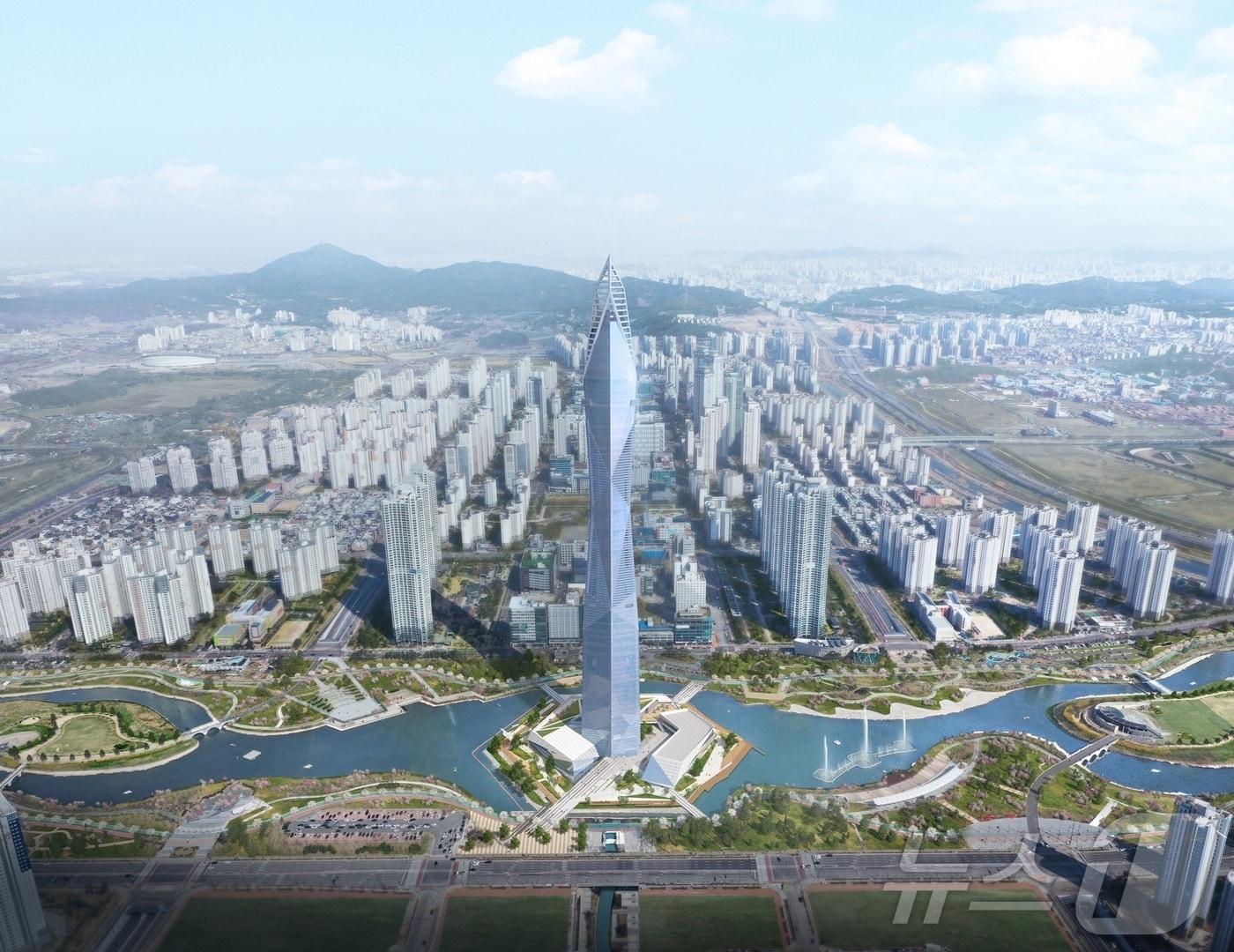 본문 이미지 - 청라시티타워 조감도&#40;인천경제청 제공&#41;/ 뉴스1