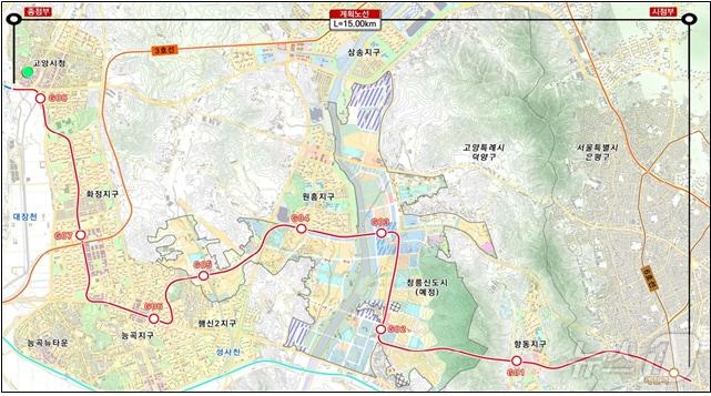 본문 이미지 - 고양은평선 노선도. (고양시 제공)