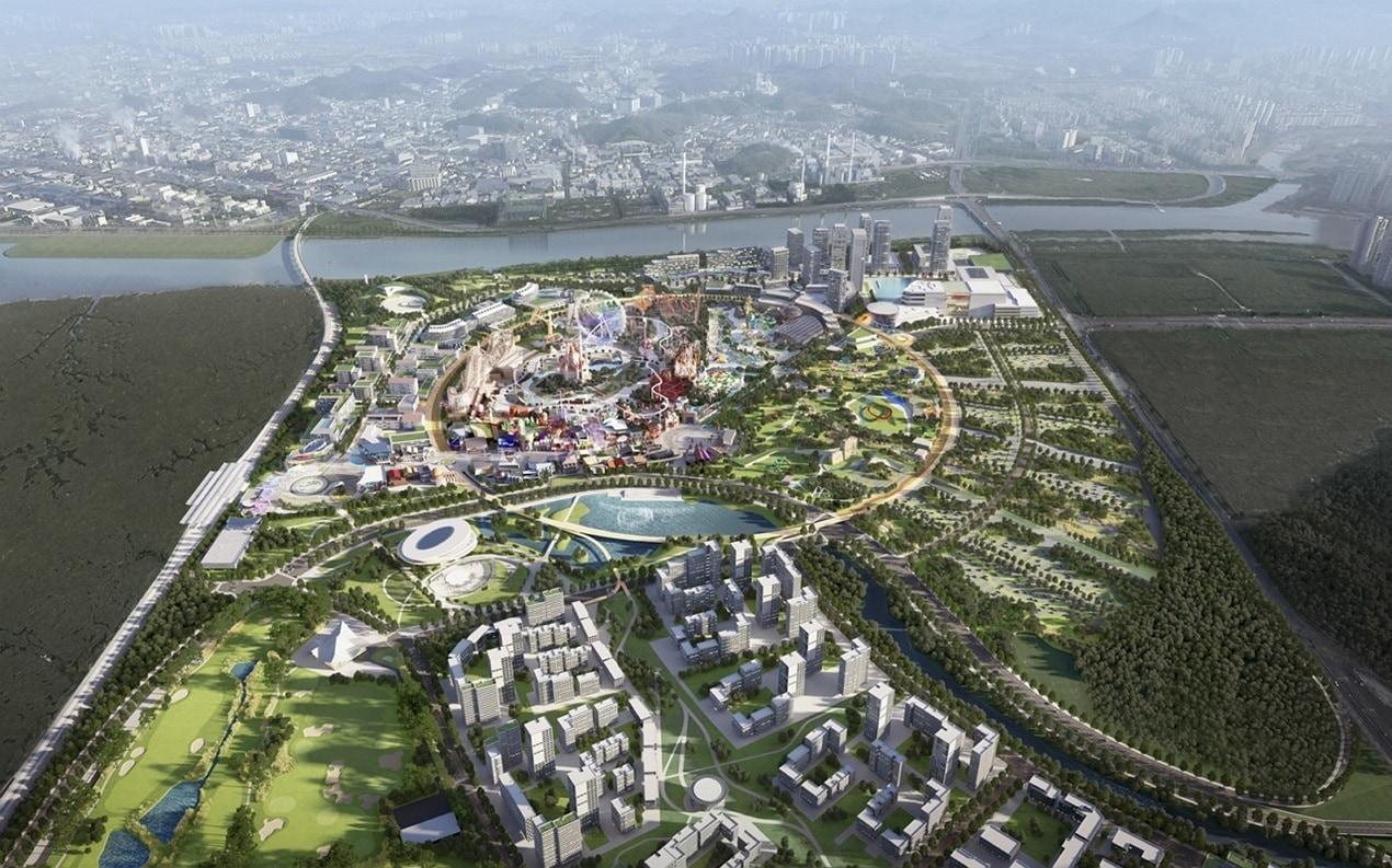 본문 이미지 - 화성국제테마파크 복합개발사업 &#39;스타베이 시티&#39; 조감도. &#40;신세계프라퍼티 제공&#41;.