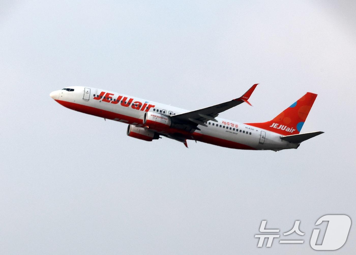 본문 이미지 - 서울 강서구 김포국제공항 국내선에서 제주항공 비행기가 이륙 하고 있다. 2024.12.30/뉴스1 ⓒ News1 송원영 기자