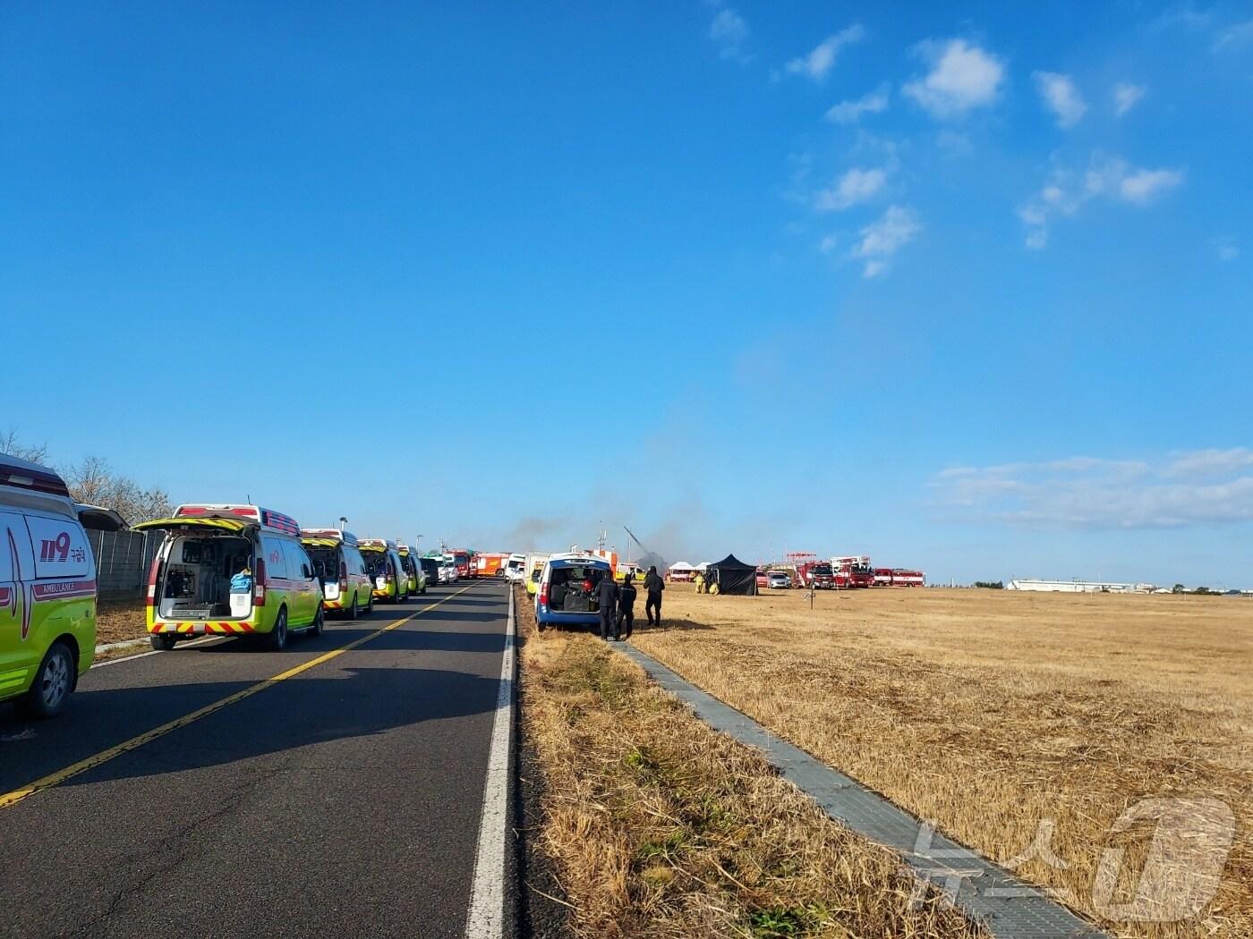 본문 이미지 - 전북자치도소방본부가 전남 무안 제주항공 여객기 참사가 발생한 지난 29일 현장 지원에 나선 모습(전북소방본부 제공) 2024.12.20/뉴스1