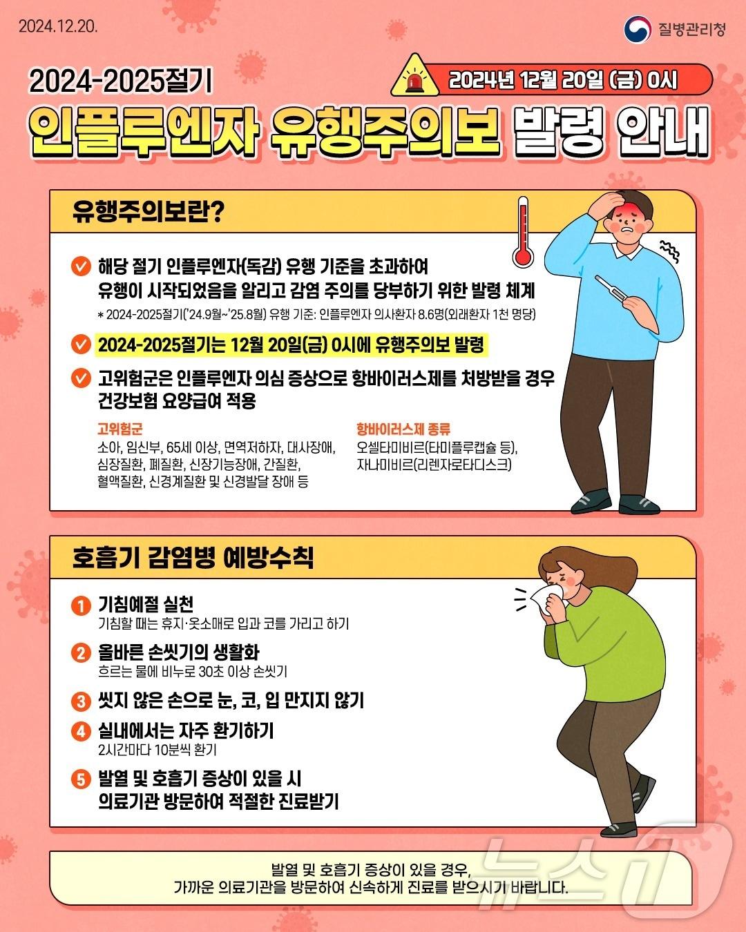 본문 이미지 - 인플루엔자 유행주의보 및 호흡기 감염병 예방수칙.(부산시청 제공) 