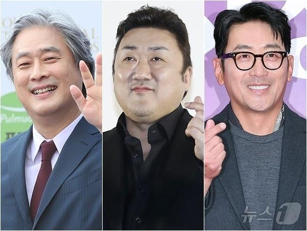 본문 이미지 - 박찬욱 감독, 마동석, 하정우(왼쪽부터) / 뉴스1 DB