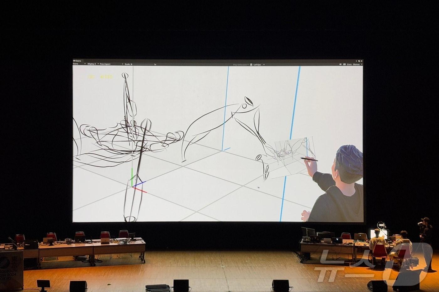 KAIST 연구진이 로봇스케치 기술을 시연하고 있다.(KAIST 제공)/뉴스1